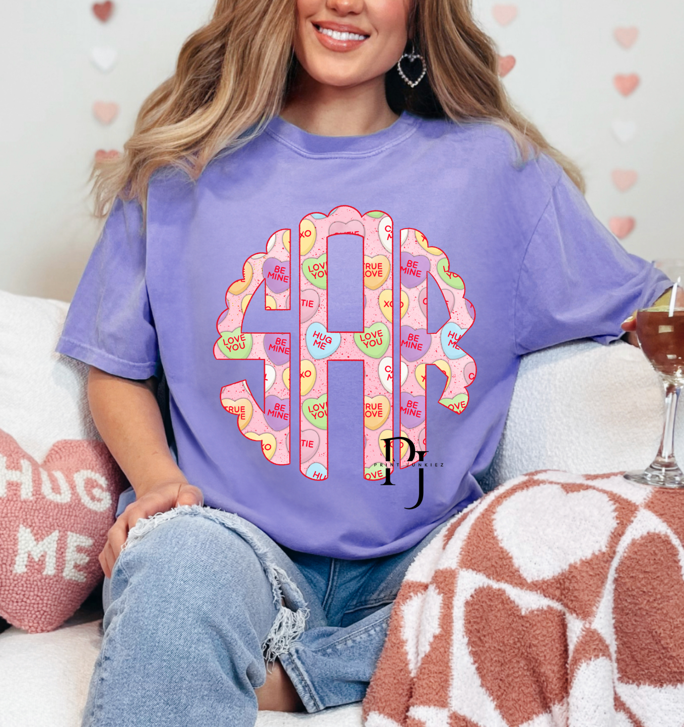 Conversation Heart Monogram - CUSTOM - DTF