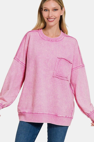 Pink Exposed Seam Sweatshirt