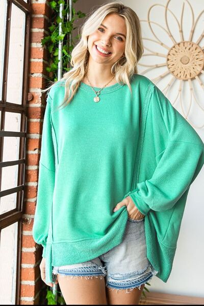 Mint Exposed Seam Top