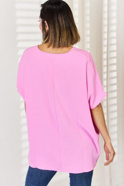 Pink V-neck Top