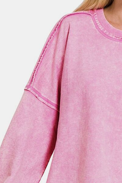 Pink Exposed Seam Sweatshirt