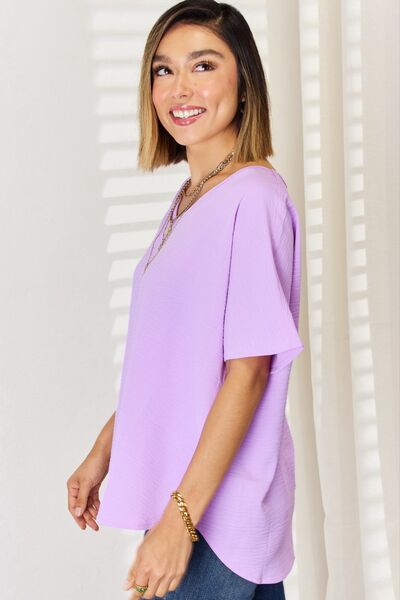 Lavender V-neck Top