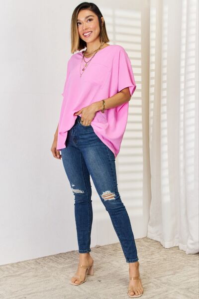 Pink V-neck Top