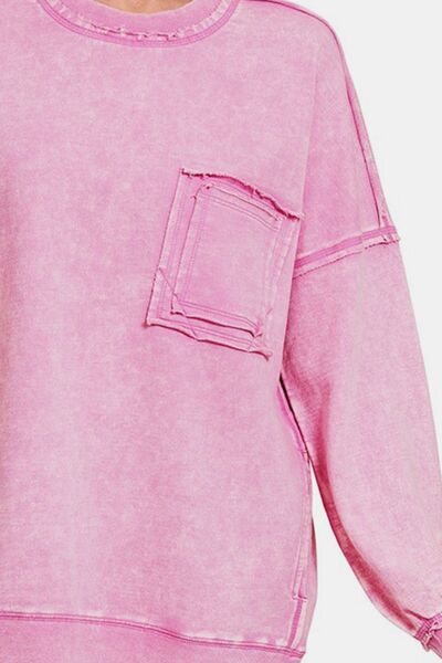 Pink Exposed Seam Sweatshirt