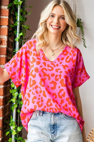 Leopard V-neck Top