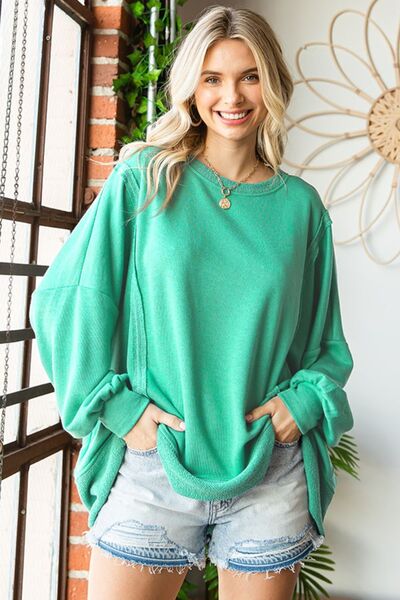 Mint Exposed Seam Top