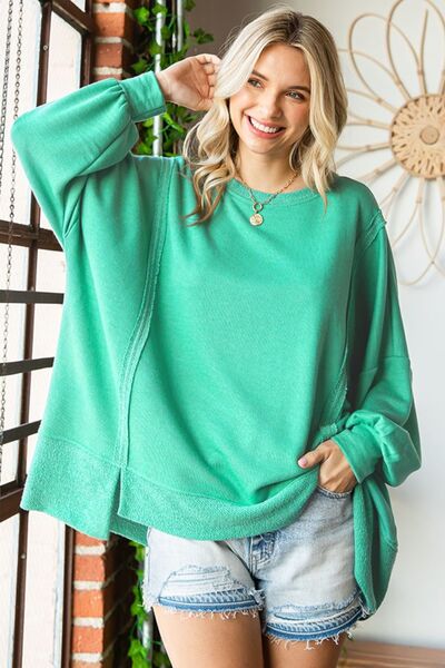 Mint Exposed Seam Top