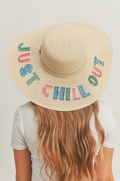 Just Chill Out Sequin Straw Hat