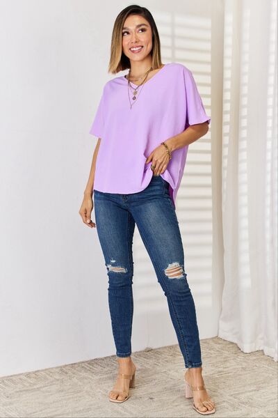 Lavender V-neck Top